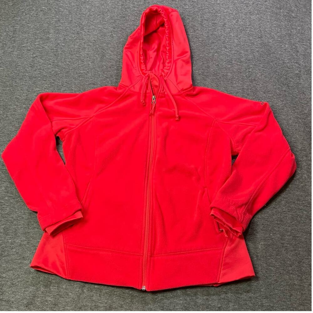 Columbia‎ Pink Fleece Full Zip Hoodie Girls XL Thumbhole Sleeves